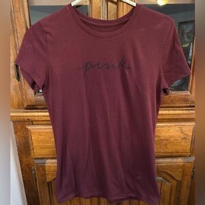 PINK Victoria's Secret Maroon Short Sleeve Tee